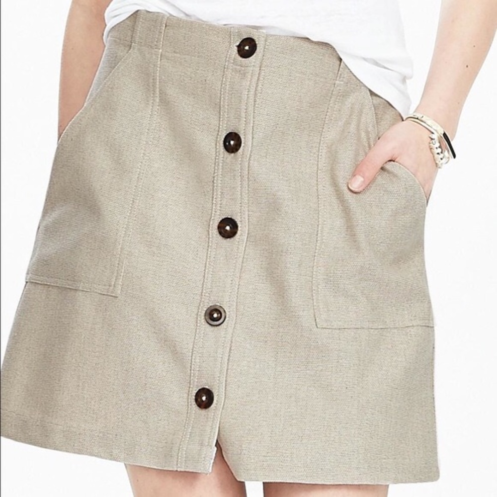 Banana Republic Button Up A-Line Canvas Skirt